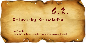 Orlovszky Krisztofer névjegykártya