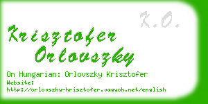 krisztofer orlovszky business card